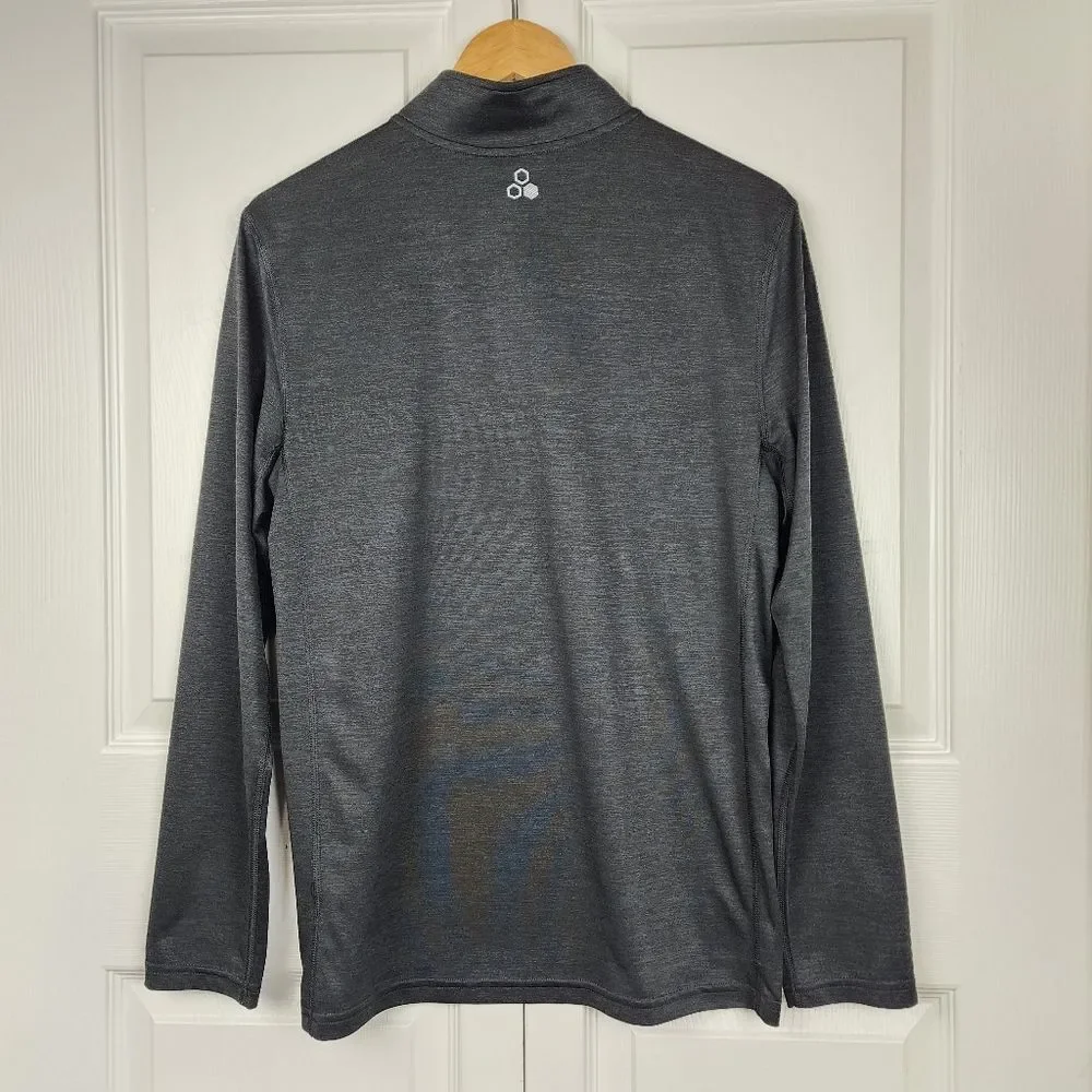 Tek Gear DryTek Men Top Running Shirt 1/4 Zip Pullover Charcoal  Mockneck Size S - Picture 4 of 14